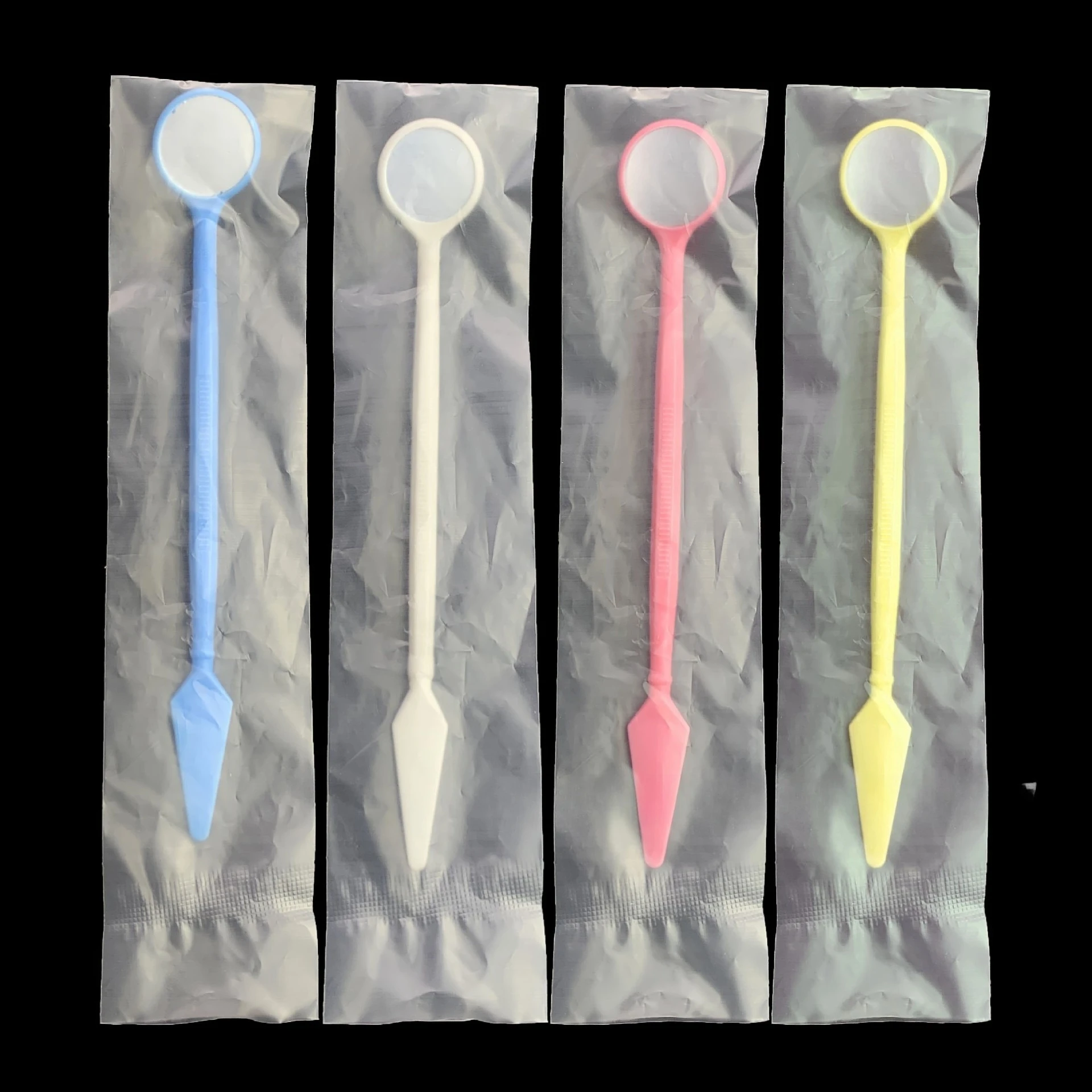 200Pcs Dental Plastic Oral Mirror Disposable Mouth Mirrors Mirror Individually Packed Dental Oral Endoscope Dental Materials