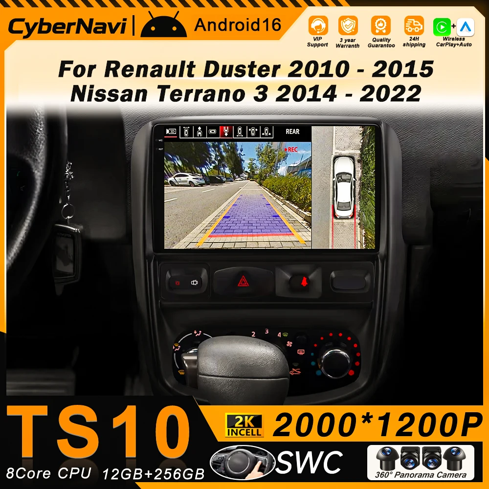 Android Auto Carplay Car Radio For Renault Duster 1 2010 - 2015 For Nissan terrano 2014 - 2020 Stereo Head Unit Wireless DSP SWC