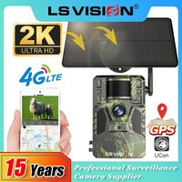 LS VISION 4G Solar Wildlife 12MP 2K Trail Camera GPS IR Night Vision PIR Motion Activated Wild Camera Outdoor Hunting Monitoring