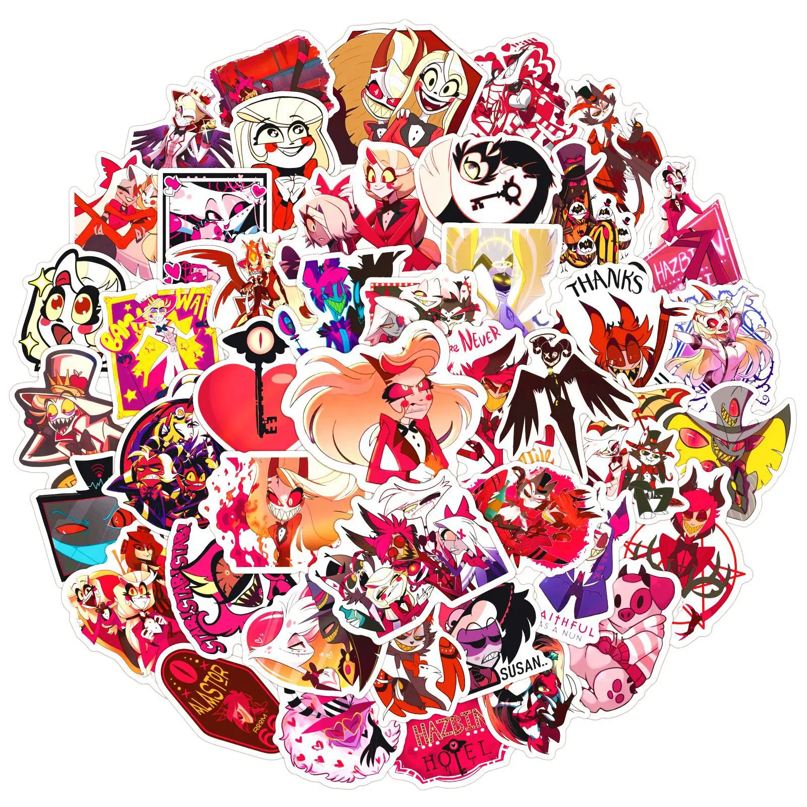 10/50PCS Cartoon Animation Hazbin-Hotel Stickers Personalized Creative DIYPhone Case Helmet Motorcycle Helmet Waterproof Decal