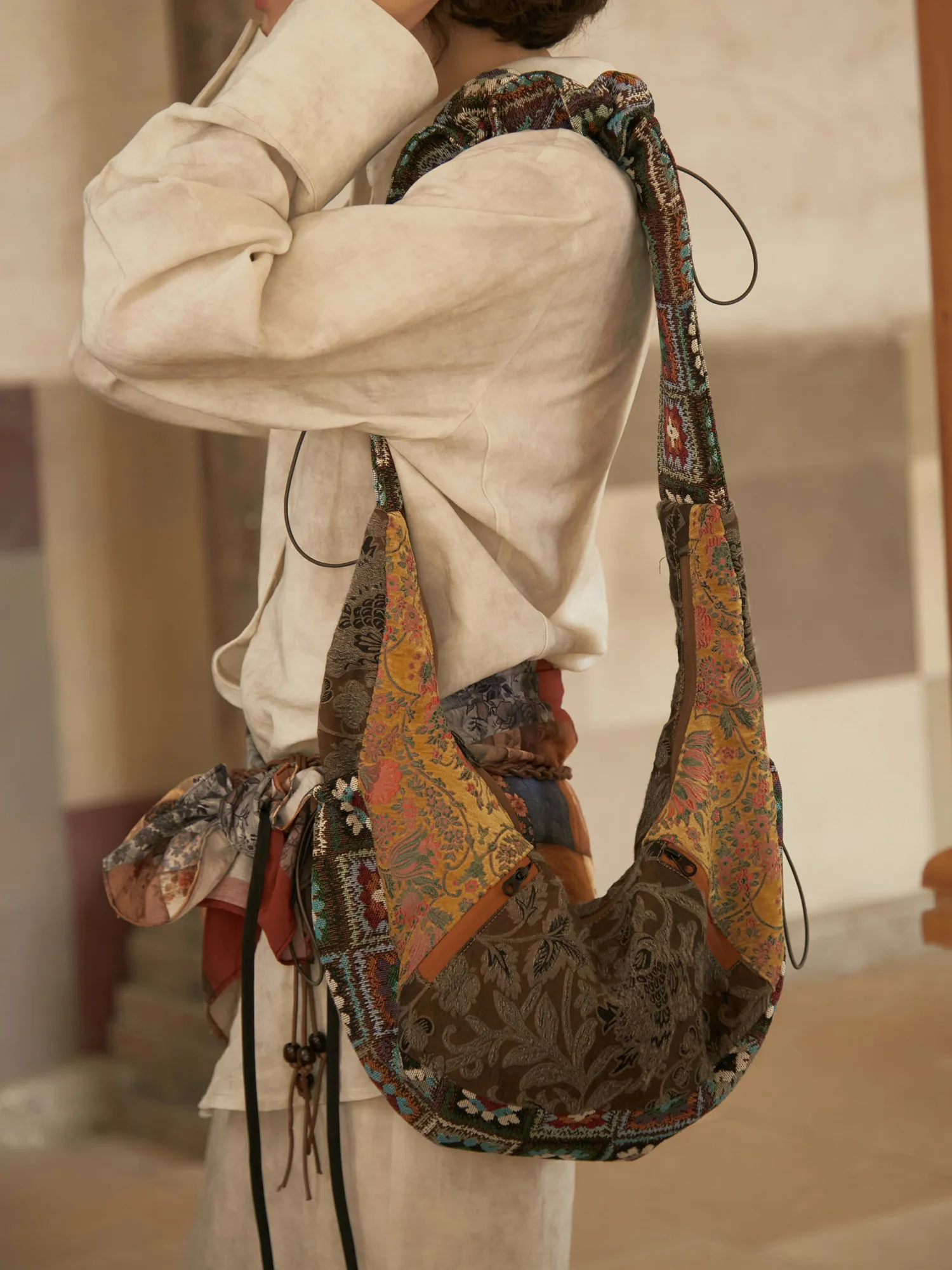 

Модная женская сумка через плечо 2026 в ретро-британском стиле с индивидуальным дизайном и узором «Кешью», премиум-класса