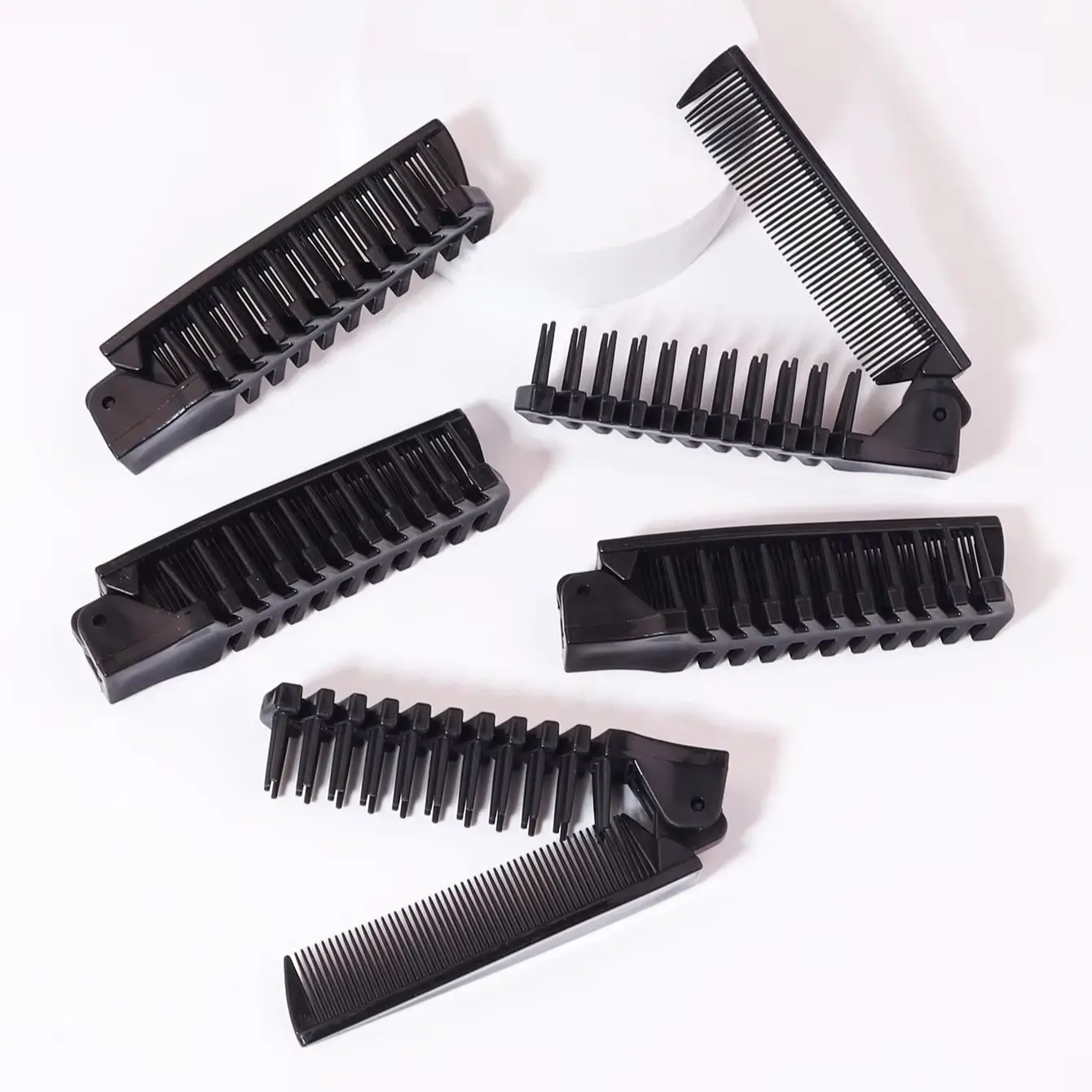 5pcs travel folding comb, anti-static mini pocket comb, double headed comb hairdressing tool For Hair Accessories