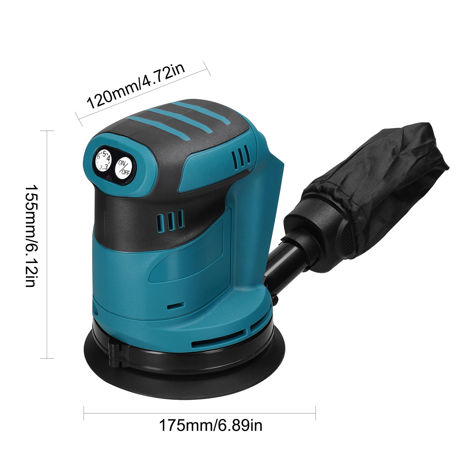 125mm Brush Motor Cordless Orbital Sander Wood Grinder Wood Metal Waxing Polishing Grinding Machine for Makita 18V Battery Tools