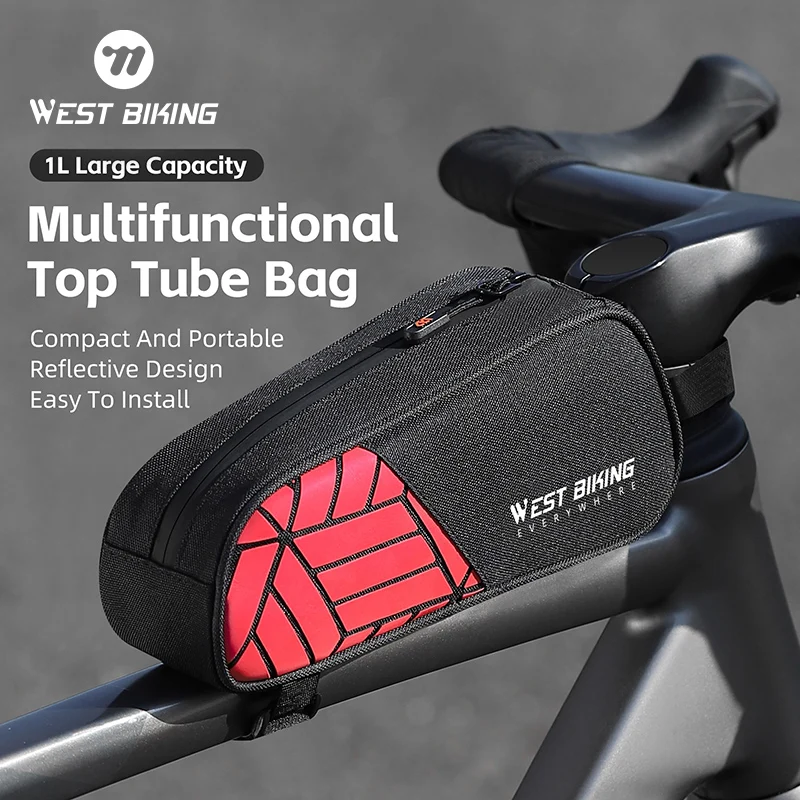 

WEST BIKING Multifunctional Top Tube MTB Road Bag Pouch Bag Holder Sport Bicycle Bag Compact And Portable Bike Accessories