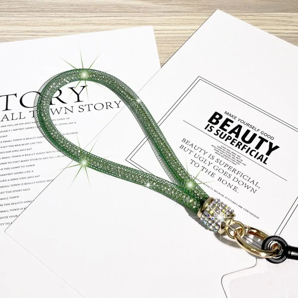 

Hanging Cord Glitter Rhinestone Phone Lanyard Short Wrist Style Luxury Mobile Phone Rope Handheld Bling Bling Mobile Phone Chain