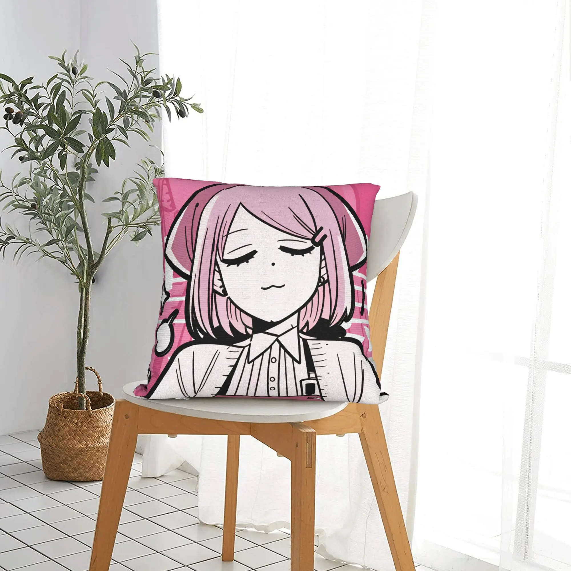 Smoking Behind Supermarket Yamada  Pillow Case  Custom Pillow Cover For Sofa Couch Bed Living Room Cute Funny Cushion Cover