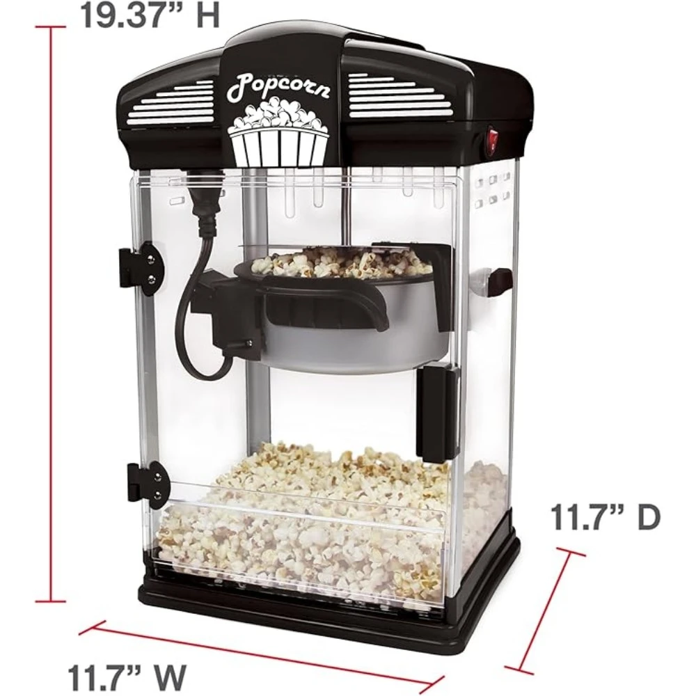 4Qt Manual Popcorn Machine with Nonstick Popcorn Kettle, Measuring Tool and Scoop, Popcorn Makers