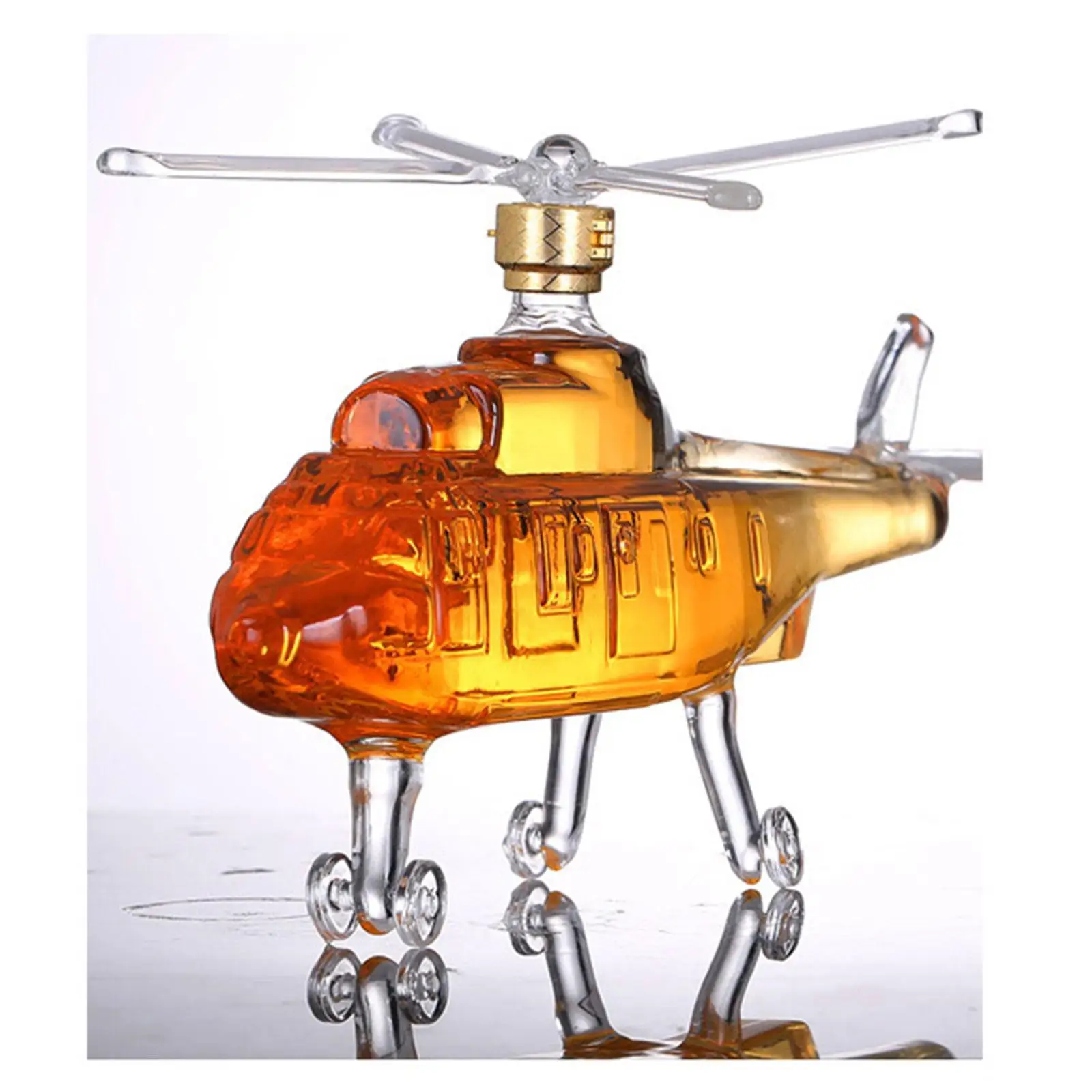 Whisky Decanter 750ml Glass Bourbon Tools Helicopter Shaped for Restaurant