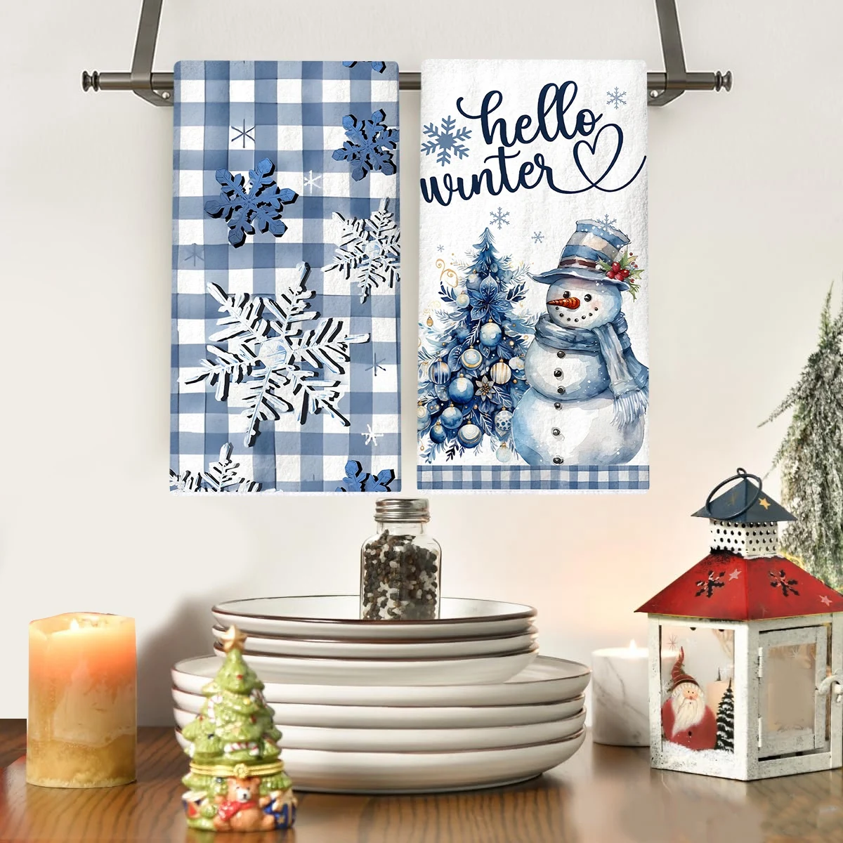 2 stücke Weihnachten Küche Handtücher Frohe Weihnachten Dekoration 2025 Weihnachten Santa Claus Gericht Handtuch Navidad Natal Geschenke Neue Jahr 2026 – Detail 4