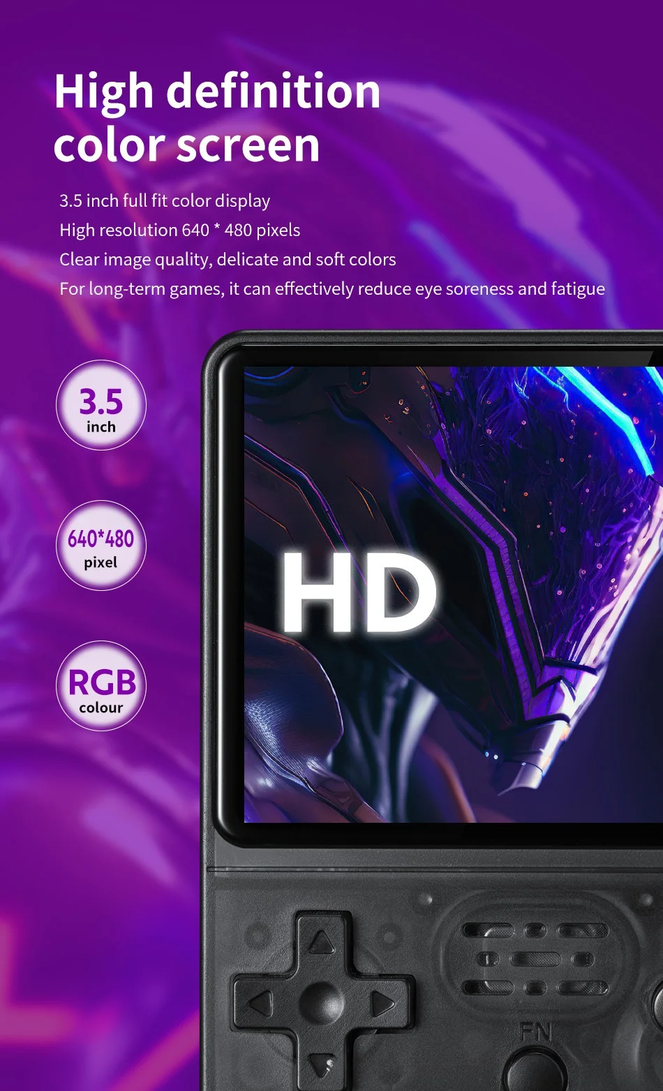 Boyhom r36s retro handheld console de videogame sistema linux 3.5 Polegada tela ips r35s pro portátil bolso player vídeo 64gb jogos