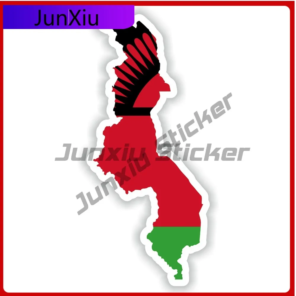 

Malawi National Emblem Map Flag Shape And Outline Stickers Waterproof Decals Car Cover Outdoor Suv Bumper Outdoor Camping Access