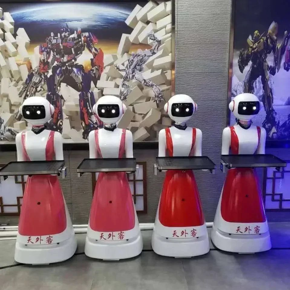 Intelligent restaurant robot waiter Hotel robot for delivering food, serving food, welcoming guests, catering and delivering