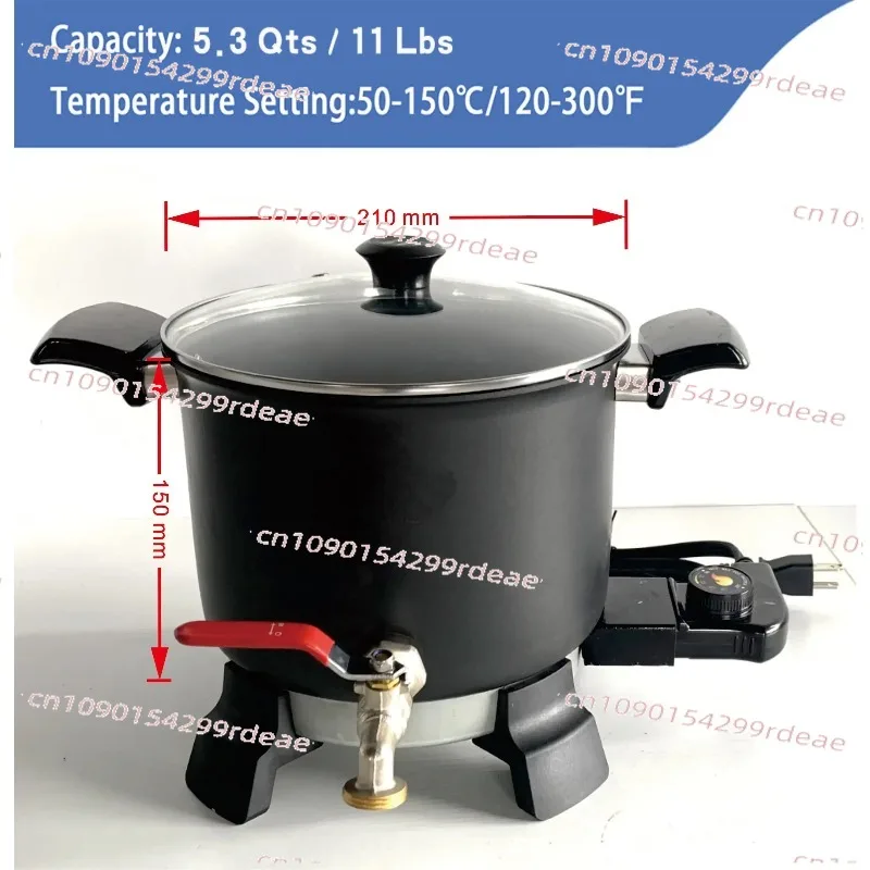 Durable 5L Non-Stick Wax Melter - Black Candle Making Heating Equipment