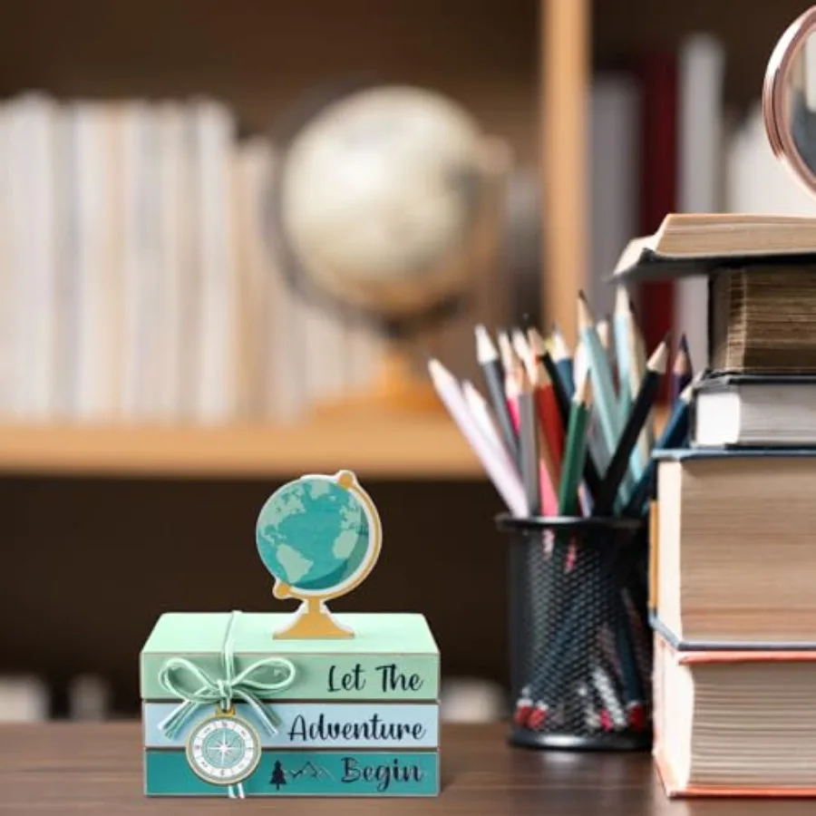 قطع مركزية خشبية تحت عنوان السفر، صينية متدرجة لتزيين الطاولة، مغامرة تنتظر ديكور الحفلات، السفر حول العالم Bon V