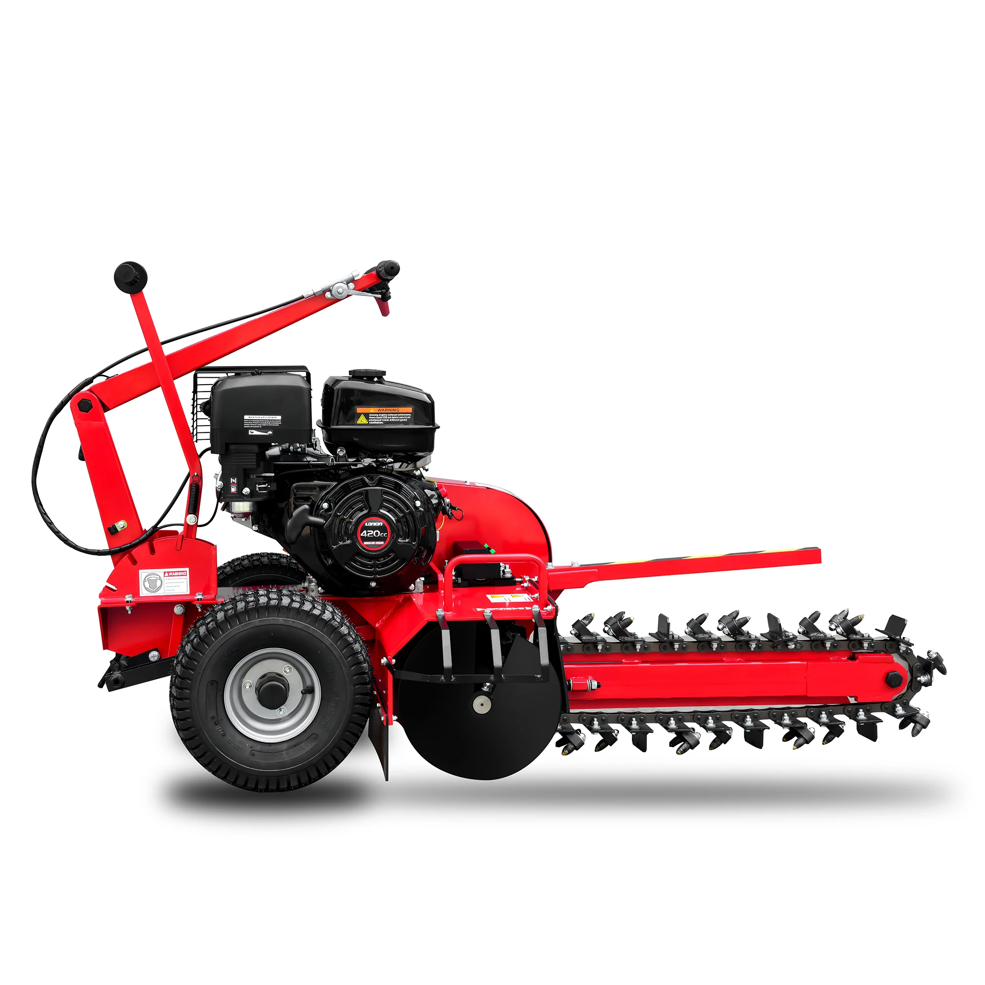 TUV CE Certificate K-maxpower 15HP Trenching Machine Max Depth 600mm EPA Gasoline Powered Dorite Mini Farm Chain Trencher