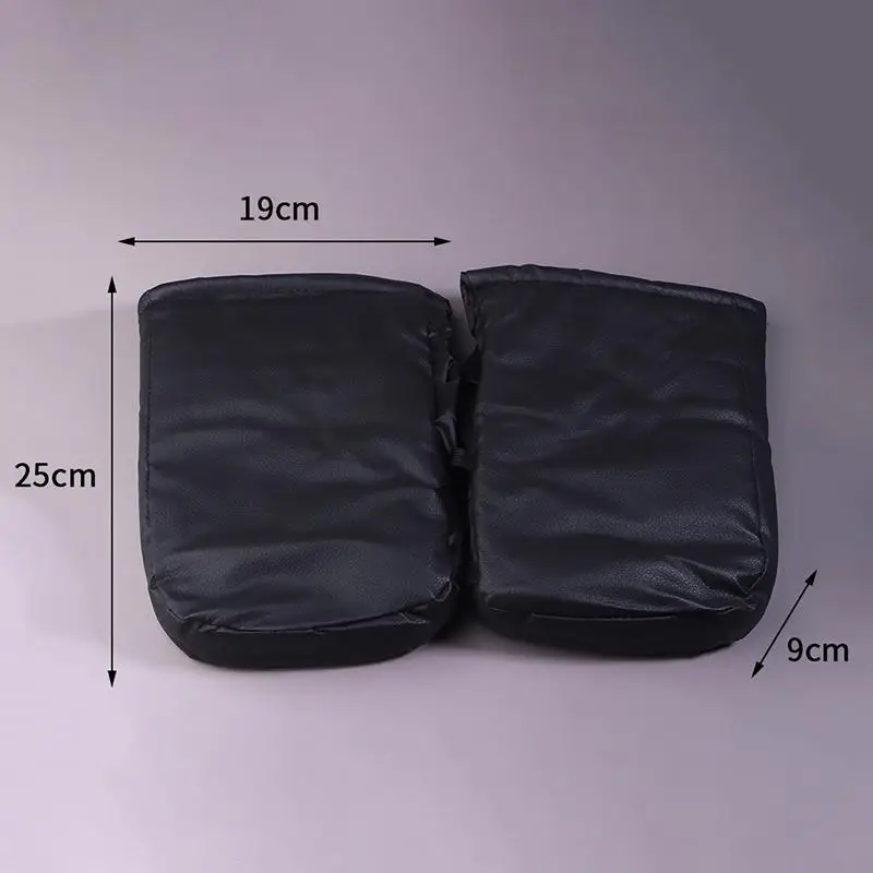 2 Set Sarung Tangan Kulit Musim Dingin untuk Sepeda Listrik - Penutup Pegangan PU yang Dipertebal, Tahan Angin & Hujan