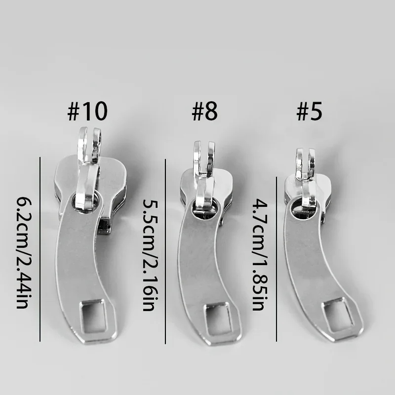 10pcsheavy-duty alloy zippers with keyholes durable nylon 5/8/10 pull-heads for luggage, clothing, etc, easy to use and install