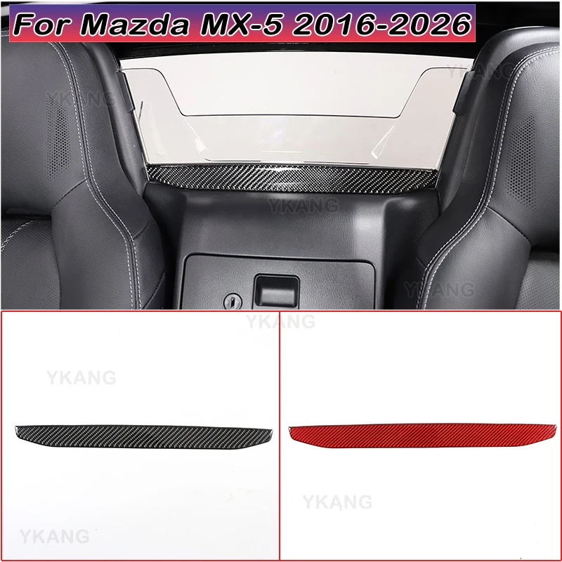 For Mazda MX-5 2016-2026 Car Interior Rear Glass Trim Strip Soft Carbon Fiber Decoration Car Interior Accessories 1 Pcs