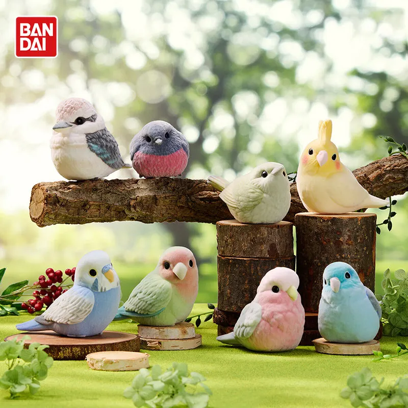 Bandai Flocked Bird Figurine Volume 3 Candy Toy Blind Box Peony Parrot Kingfisher Desktop Ornament für Erwachsene zum Sammeln