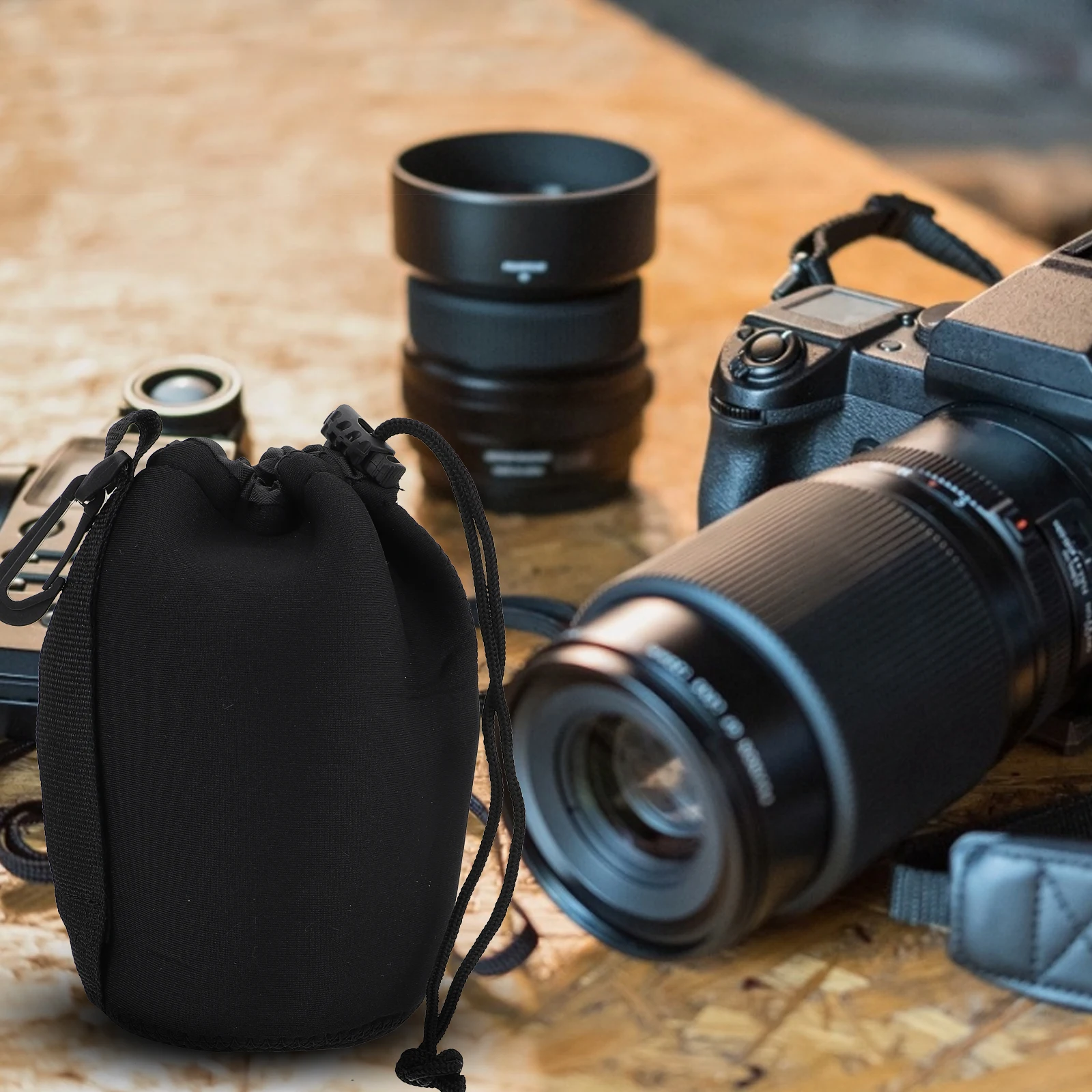 

2 PCS Lens Bag Reasonable Structure Camera Pouch Portable Lenses Case Neoprene Compact