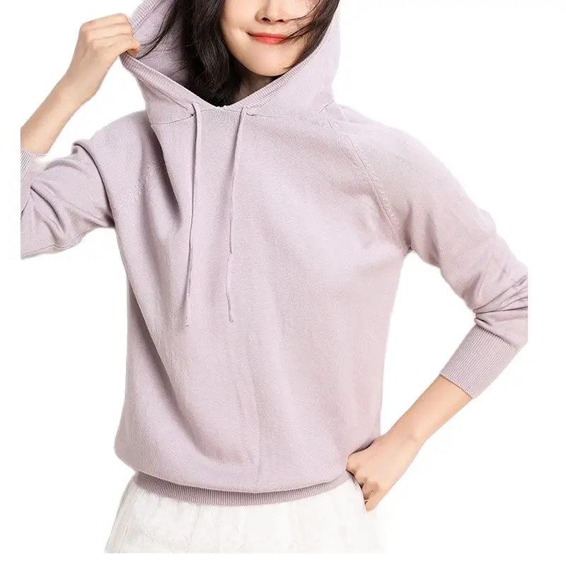 

Autumn And Winter 2023 New Women's Hoodie Fashion Loose Casual Warm Long Sleeve Women's Pullover Slim Fit Solid Color Sweatshirt