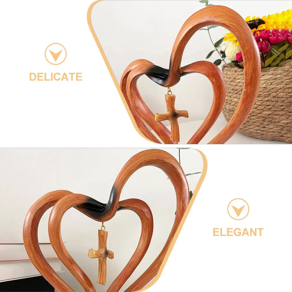 

Love Heart-shaped Ornaments Resin Sculpture Statuette Decor Anniversary Figurines Valentine's Day Bride Valentines