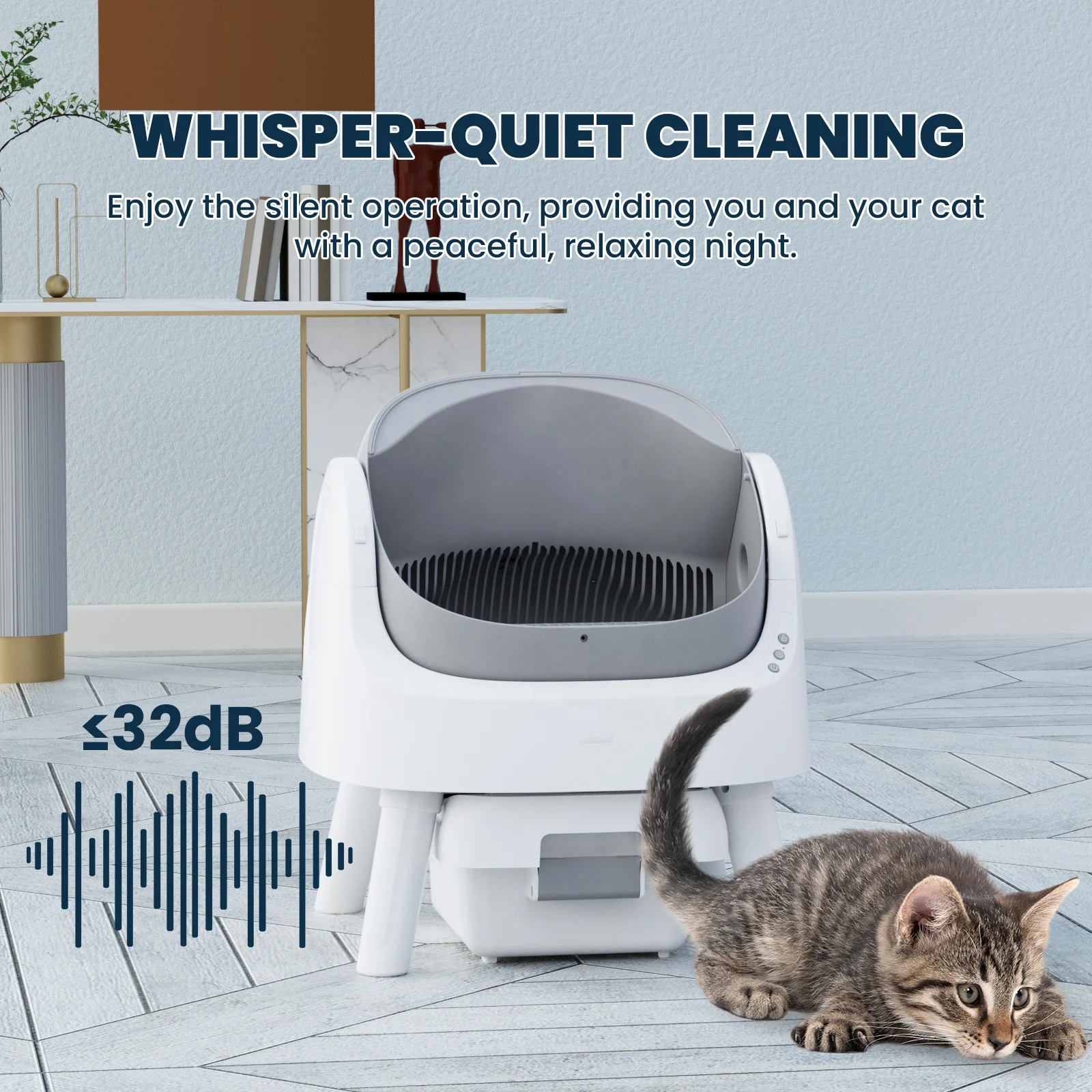 Plastic Infrared Sensor Automatic Cleaning Easy Clean Large Capacity & Odor Control For Smart Automatic Cat Litter Box