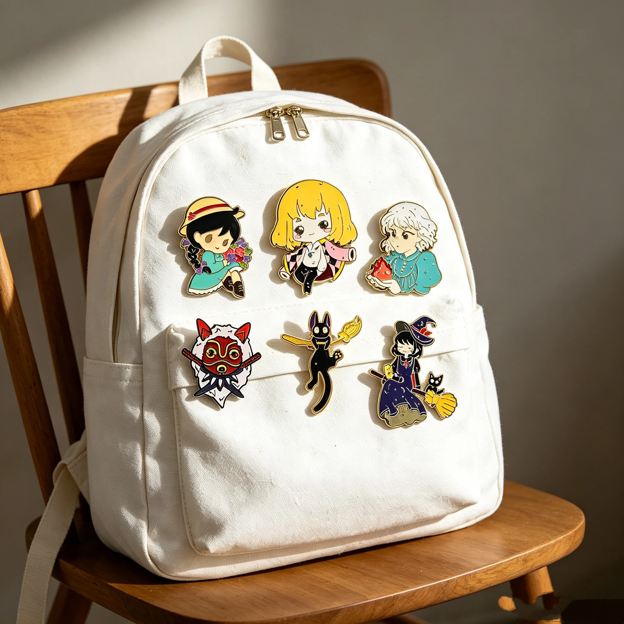6-teiliges Set japanischer Märchenmädchen-Emaille-Anstecker, Fantasy-Anime-Charakter-Metallabzeichen, Dekor-Broschen für Rucksack & Jacke – Detail 2