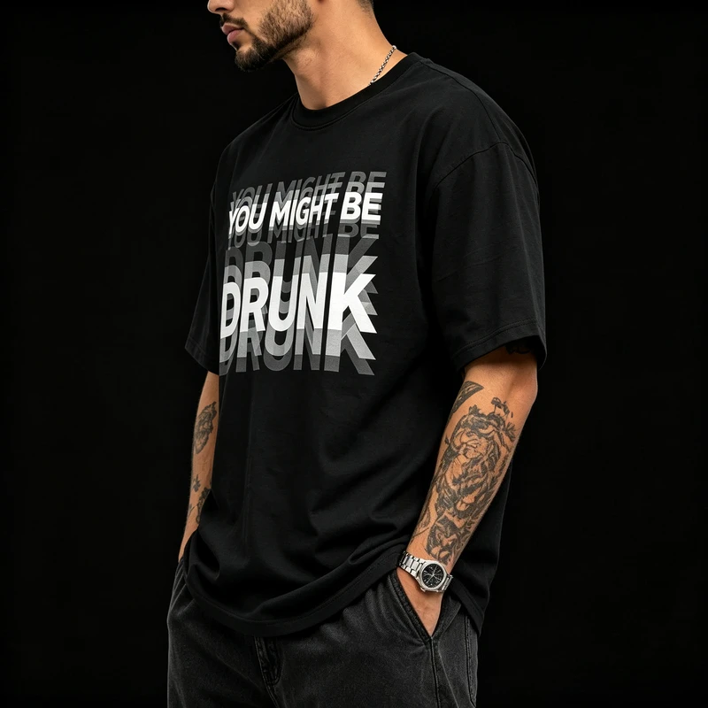 Funny Drinking Letter Graphic T Shirts for Men You Might Be Drunk Print Cotton Short Sleeve Crewneck Tee Loose Casual Party Y2k