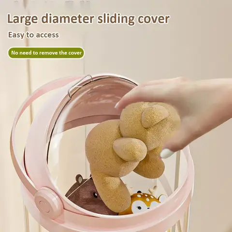 Förvaringslåda för dockor, leksaker, organisation, plyschleksak, förvaringsrör, genomskinlig plast, fylld förvaringsfat, barnleksaksorganisatör 6 best sales Barbie-organisatör - №2