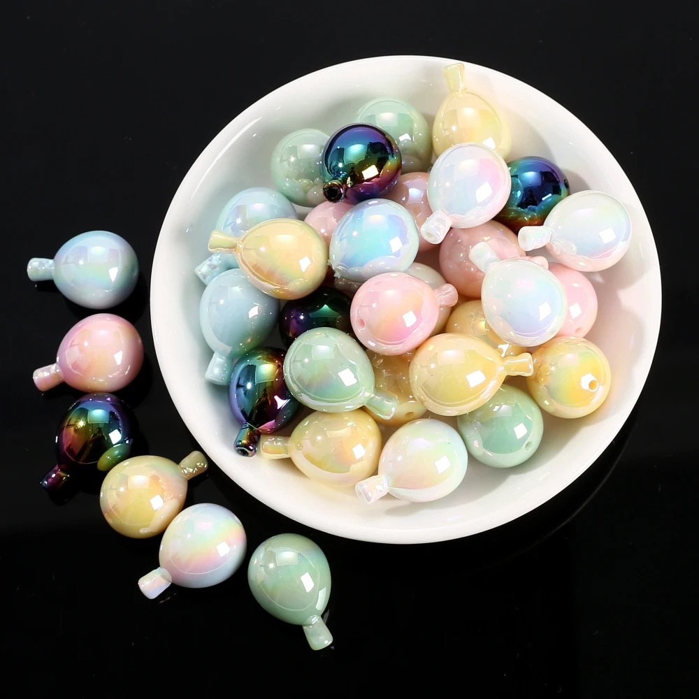 10Pcs 18x26mm AB Colorful Balloon Shape Acrylic Beads Loose Spacer Beads For DIY Charm Handmade Bracelet Necklace Jewelry Making