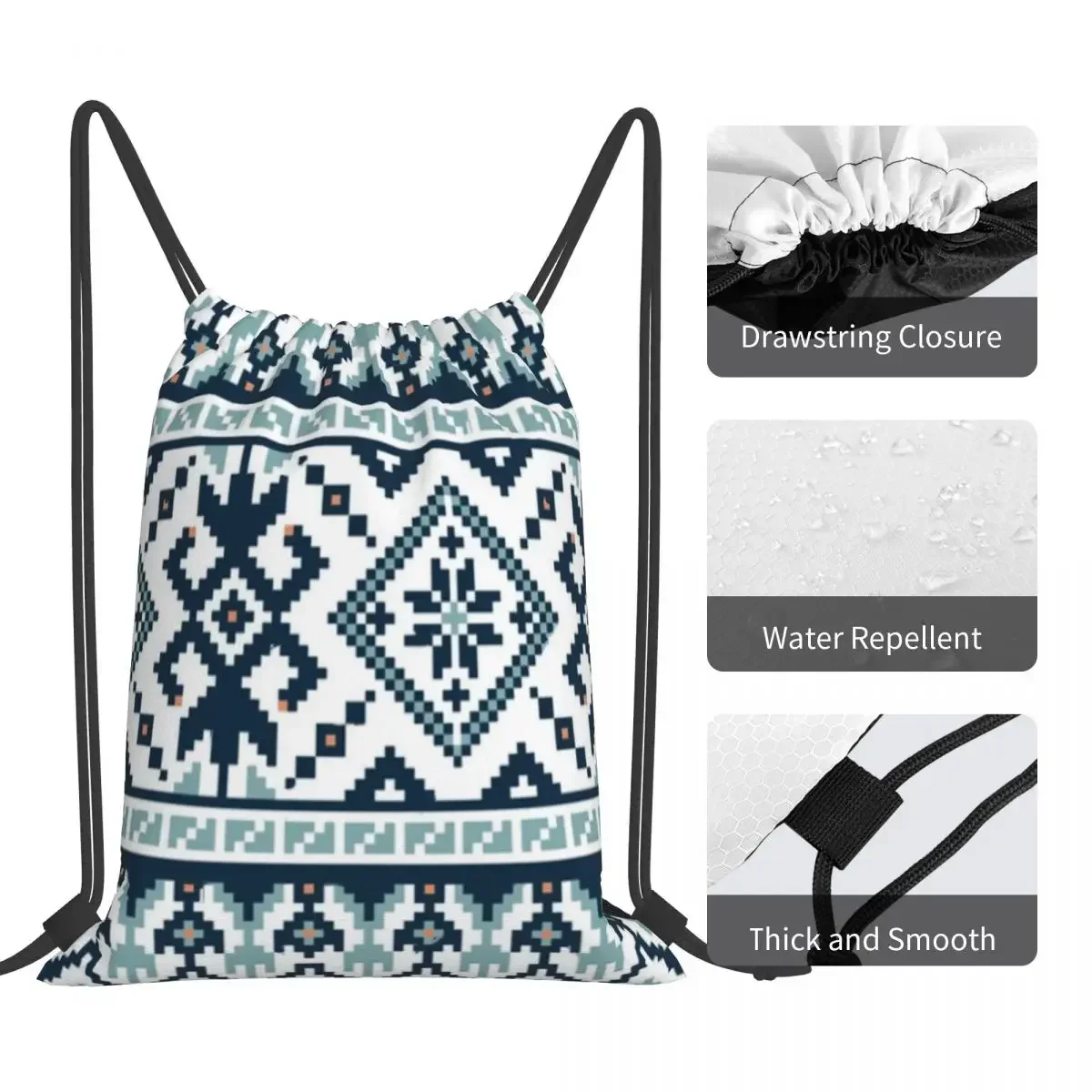 Traditional Ethnic Ornament Backpacks Drawstring Bags Drawstring Bundle Pocket Sports Bag Book Bags For Man Woman Students