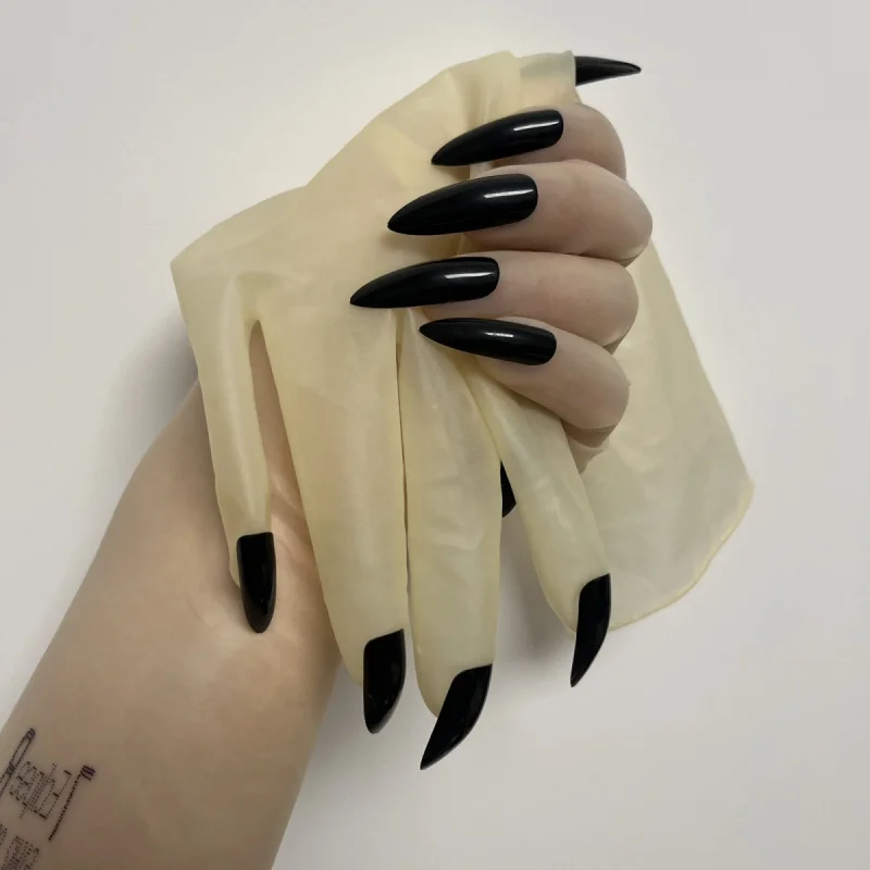 Latex Nail Art Split Finger Handschuhe Ultradünne hochelastische Handschuhe Einteilige Formanimation
