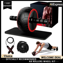 Ab Rollers Wheel Kit Exercise Wheel Core Strength Training Abdominal Roller Push Up Bars Knee Mat Home Gym Fitness Equipment