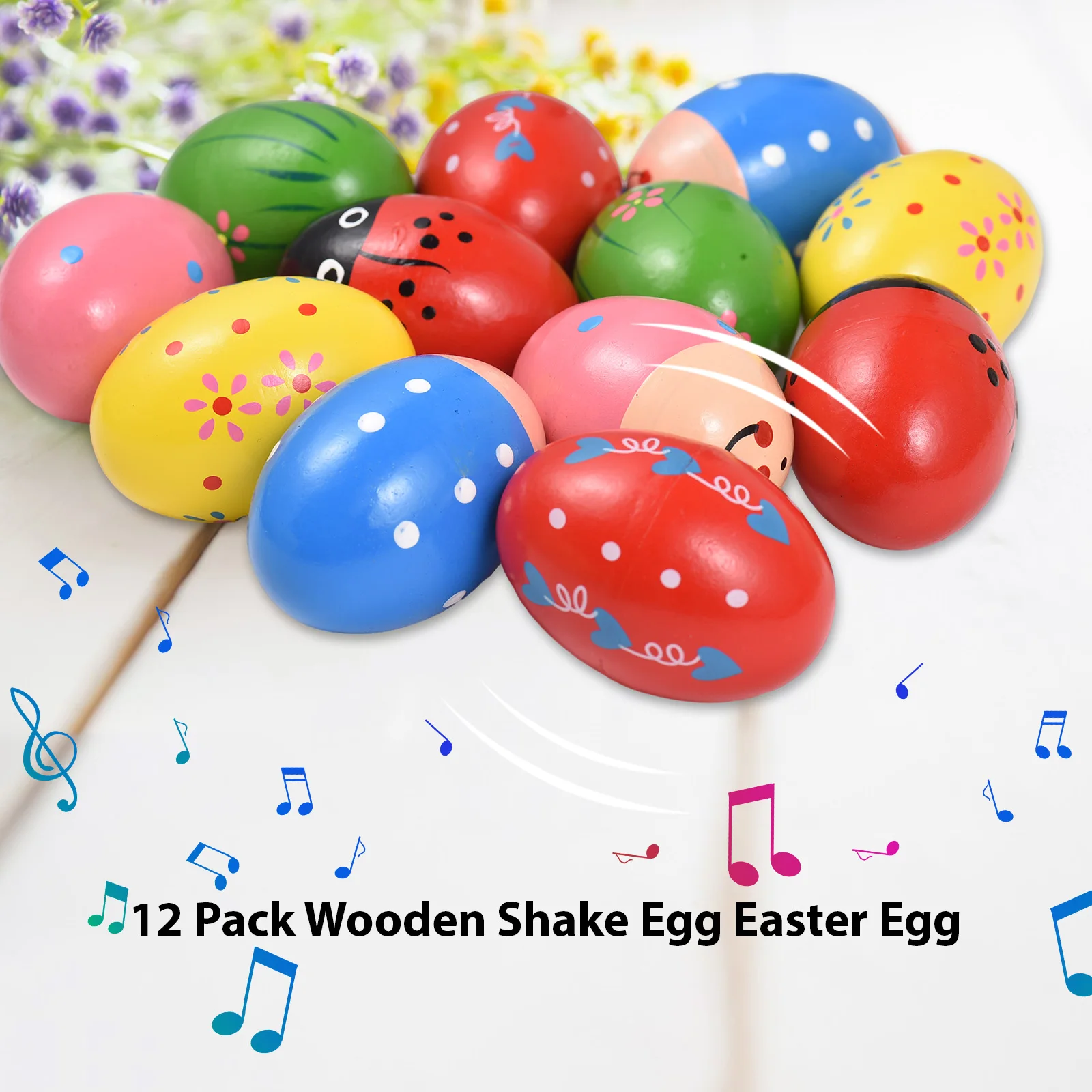 6/12 Pack Shake Egg Easter Egg Percussion Instrument Interesting Music Shake Eggs for DIY Painting Education Musical Learning