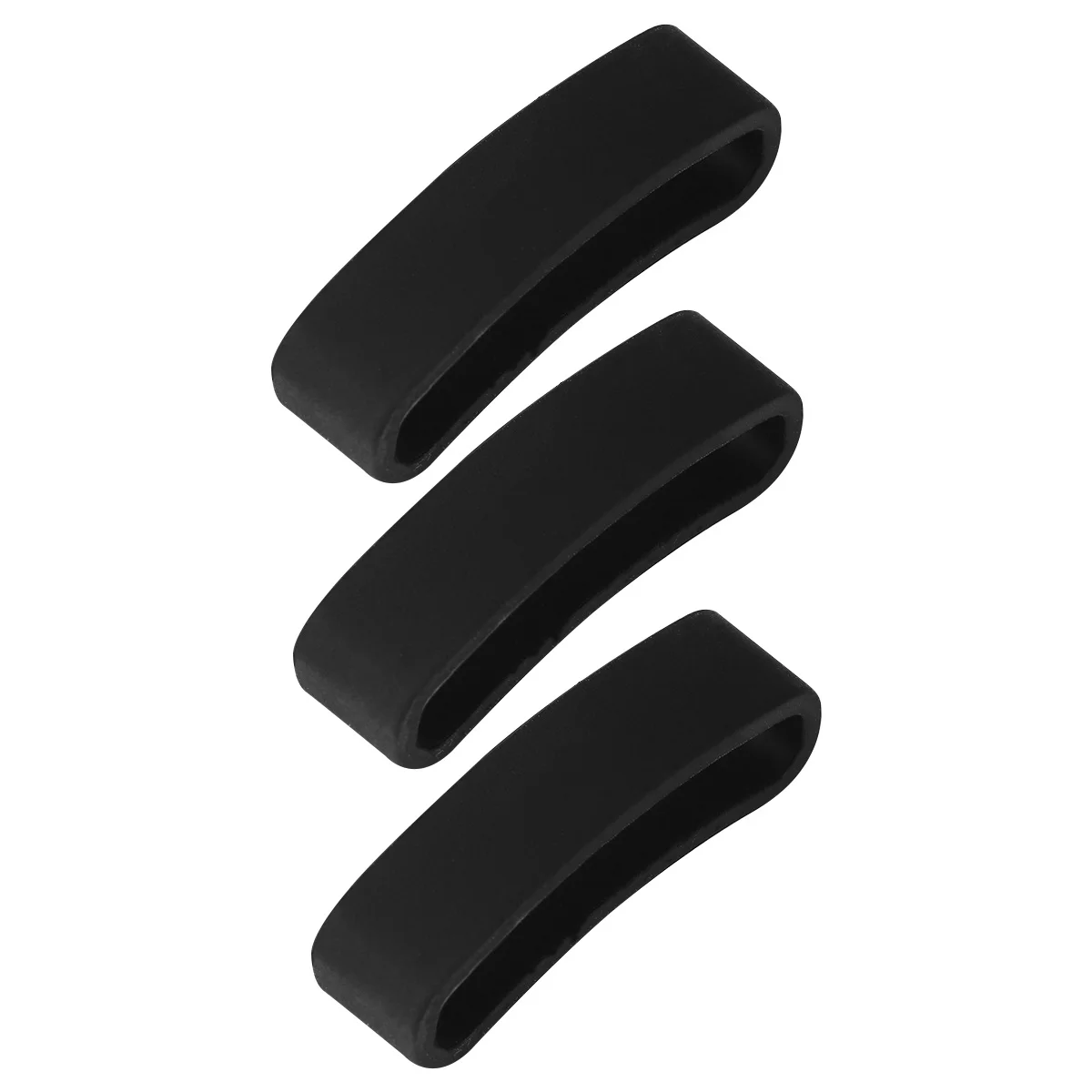 Lot de 3 boucles de bracelet de montre noires en silicone, antidérapantes et élastiques, compatibles avec Suunto Core