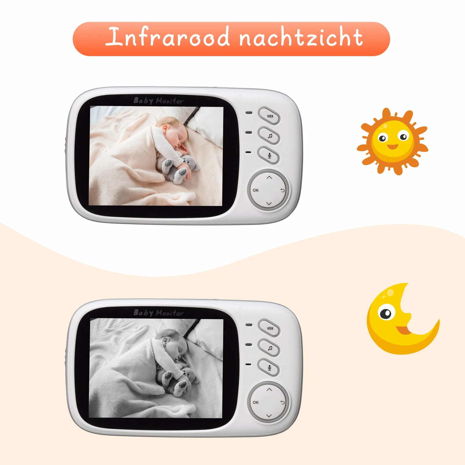 Vb603 Draadloze Video Kleur Babyfoon Hoge Resolutie Baby Nanny Beveiligingscamera Baby Telefoon Video & Audio Draagbare Intercom