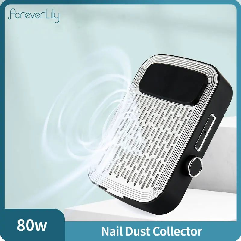 Wireless Nail Dust Collector with Filter Nail Vacuum Extractor Low Noise Vacuum Dust Cleaner for Acrylic Gel Nail Polishing