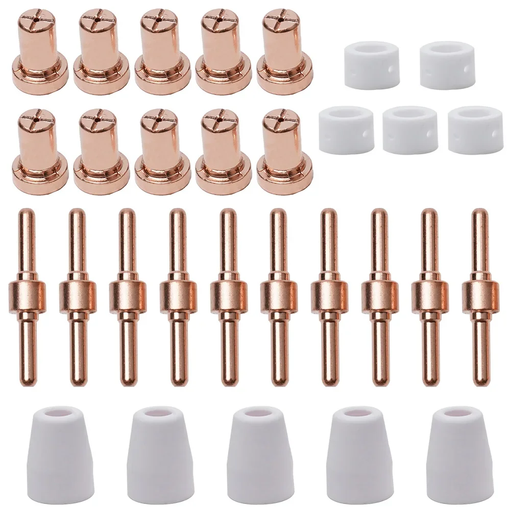 

Plasma Cutter Copper and Ceramic Plasma Cutter Torch Consumables Set with 30 Pieces Kit for CUT 40 LGK 40 PT 31