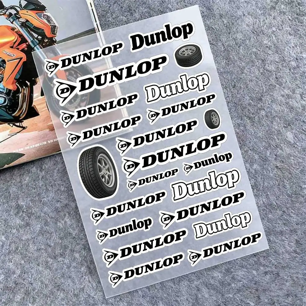 

For DUNLOP Motorcycle Reflective Stickers Waterproof Decals For Helmet Scooter Fuel Tank Toolbox Racing