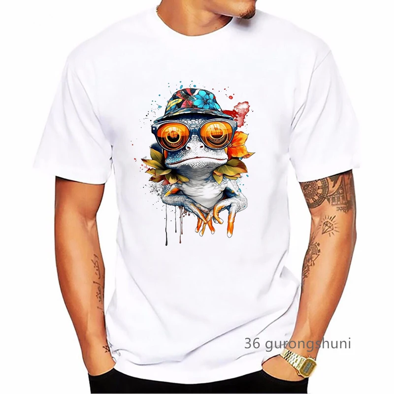 Watercolor Colorful Dog/Parrot/Rabbit/Bird/Panda Print T Shirt Men'S Clothing Harajuku Kawaii T-Shirt Homme Summer Tops Tshirt