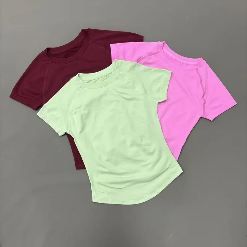 Sports Short Sleeve Top Women Seamless Yoga Sculpting Activewear Tee Pilates Workout T-Shirt Gym Fitness Running Sports Shirts