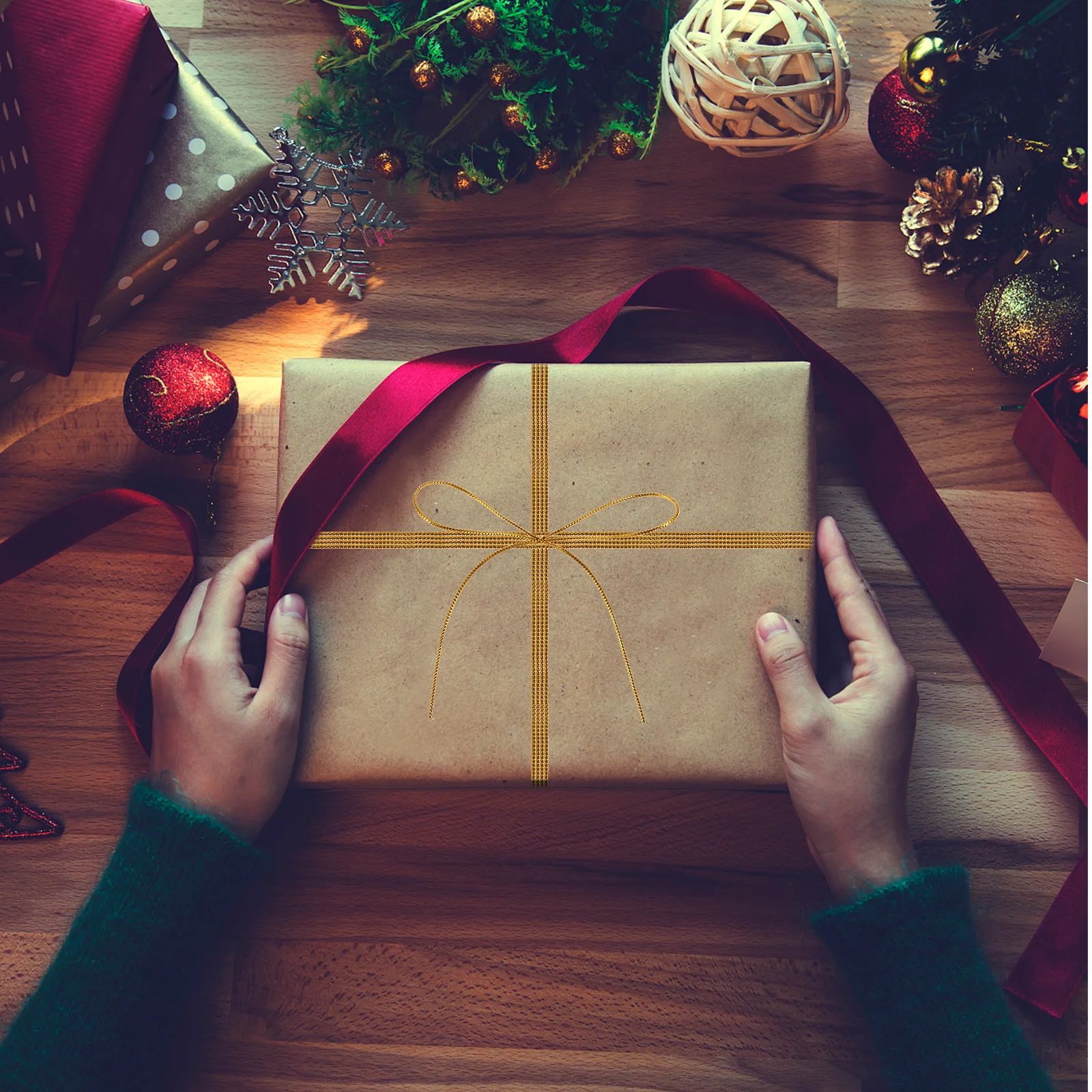 

1 Roll Gold Gift Tag Rope Multi-Purpose DIY Rope Flexible Wrapping String for Gift Bags Packaging Decoration