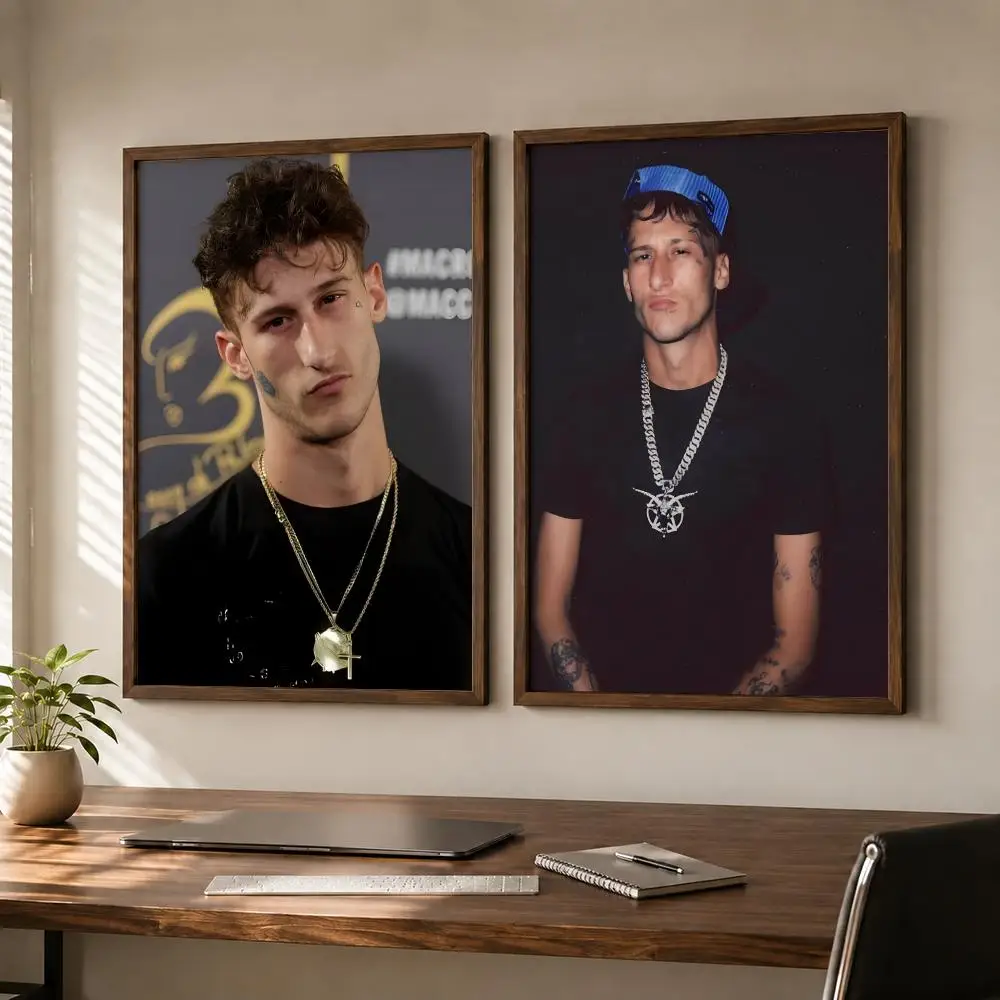 Popular Spanish Rapper Yung Beef Poster Self-adhesive Waterproof Paper Sticker Art Coffee House Bar Room Wall Decor