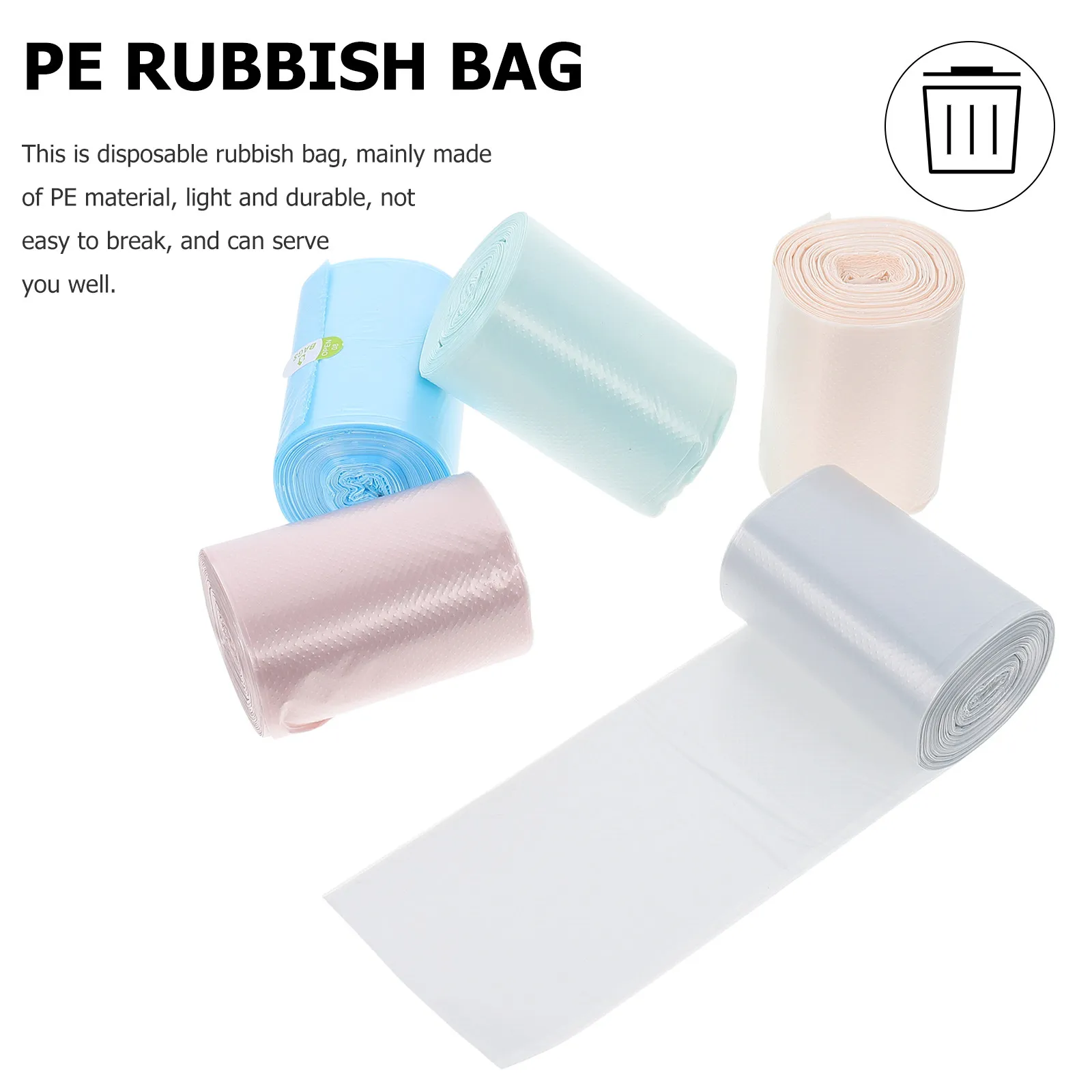 250Pcs Disposable Pe Trash Bags Thick Rubbish Bag Liners for Office Bedroom Kitchen Living Room Rubbish Bag Waste Container