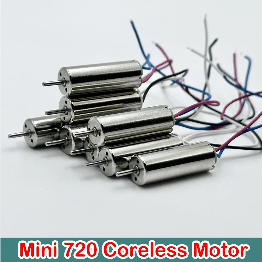 Mini 720 Coreless Motor DC 3.7V 48000RPM High Speed Aircraft Motor Ndfbe Strong Magnetic Micro 7mm*20mm Electric Motor RC Drone