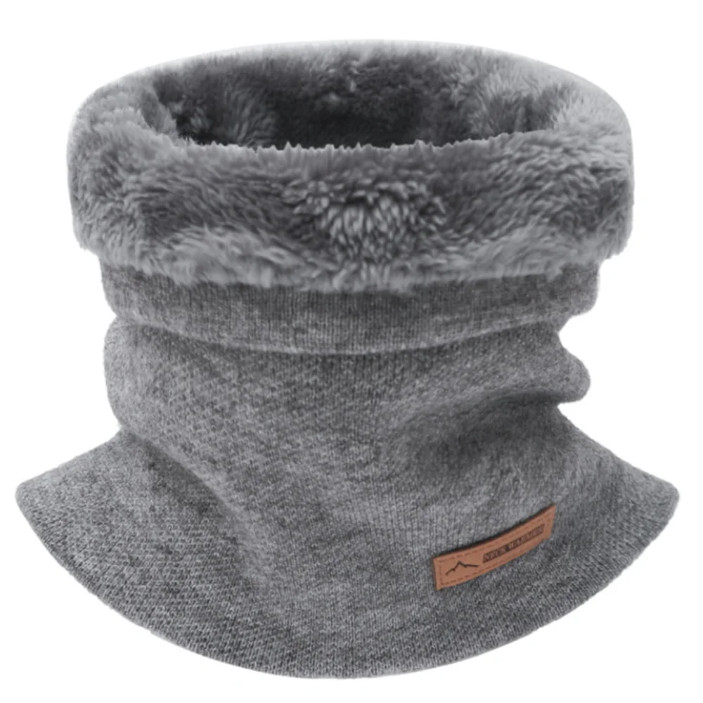 Bufanda de forro polar para hombre y mujer, Bandana gruesa de Cachemira, cálida, sólida, calentador de cuello, máscara para deportes al aire libre, esquí y ciclismo, Invierno