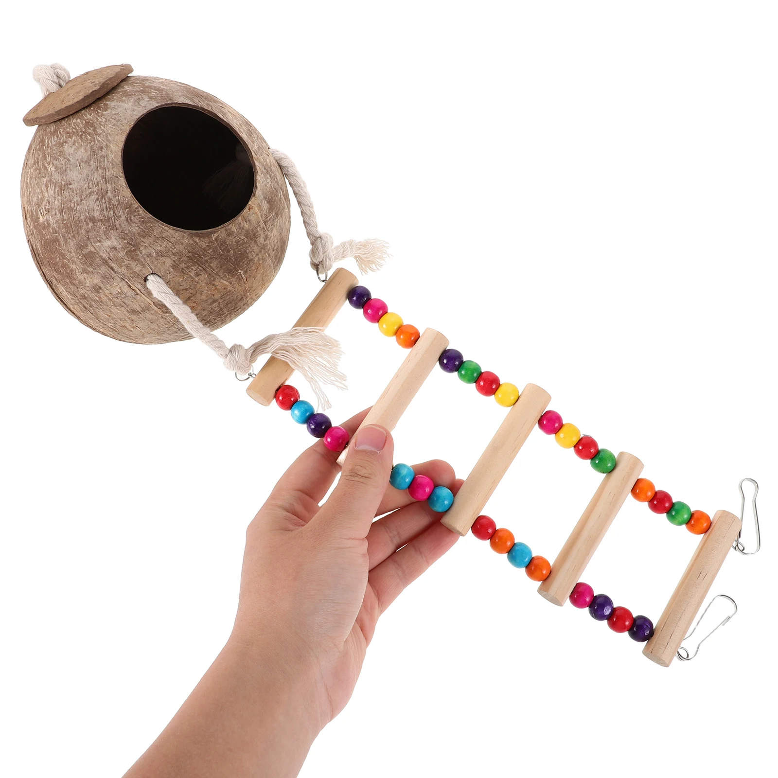 

Cozy Coconut Shell Nests Bird Snuggle Hut House Pet Perch Decoration Breeding Nest for Parakeets Parrot Hatch House for Pets