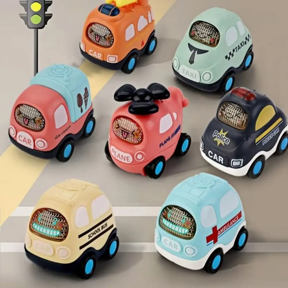 Anti-Collision Inertia Toy Car Sound Display Crash Resistance Pull Back Car Real Lighting Cartoon Design Inertia Car