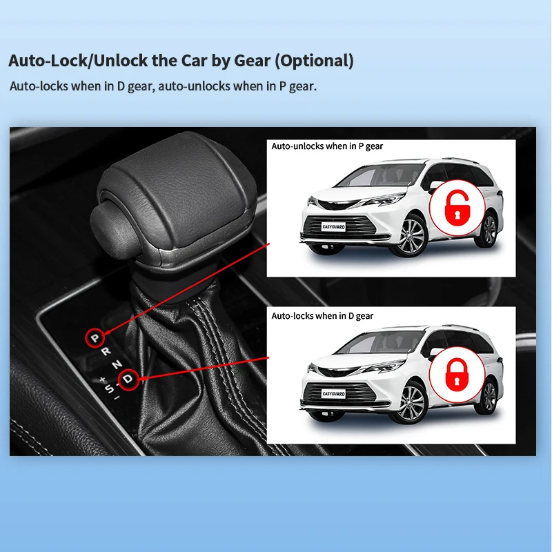 EASYGUARD Comfort Access Touch Door Handle Keyless Entry System Fit for Toyota Sienna with OEM Push to start only view 4